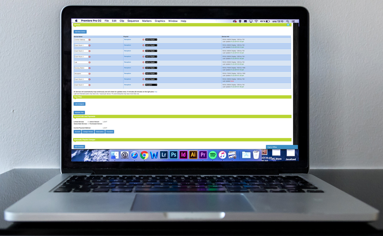 Laptop with signage software